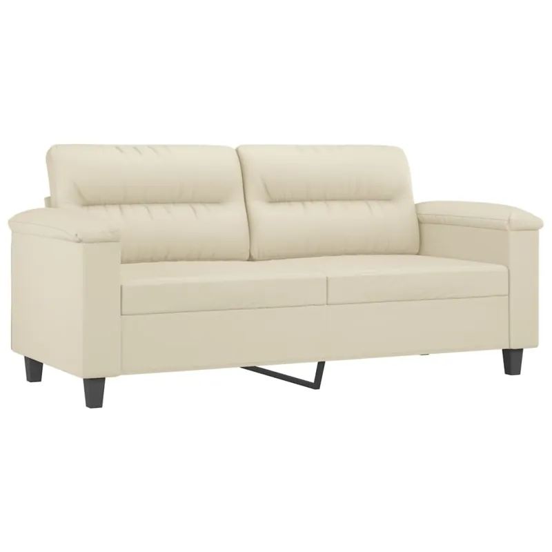 vidaXL Sofá de 2 plazas de cuero sintético color crema 140 cm - Sofás sillones puffs