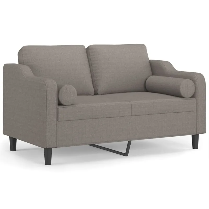 vidaXL Sofá de 2 plazas con cojines tela amarillo claro 120 cm - Sofás sillones puffs
