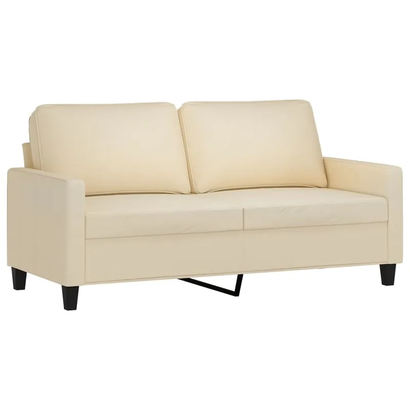 vidaXL Sofá de 2 plazas de tela amarillo claro 140 cm - Sofás sillones puffs