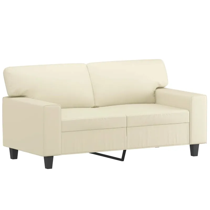 vidaXL Sofá de 2 plazas de cuero sintético negro 120 cm - Sofás sillones puffs