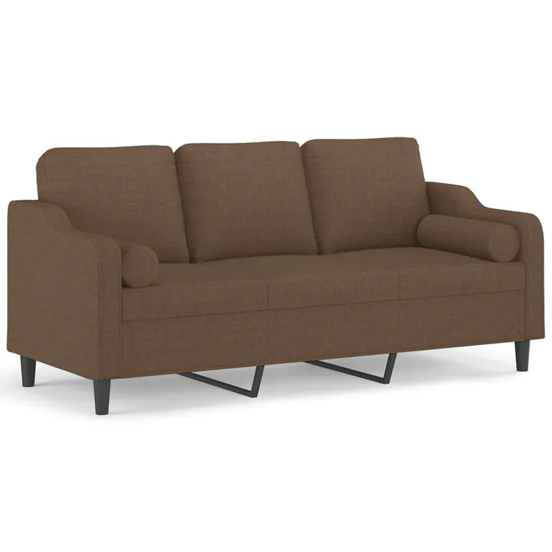 vidaXL Sofá de 3 plazas con cojines tela gris taupe 180 cm - Sofás sillones puffs
