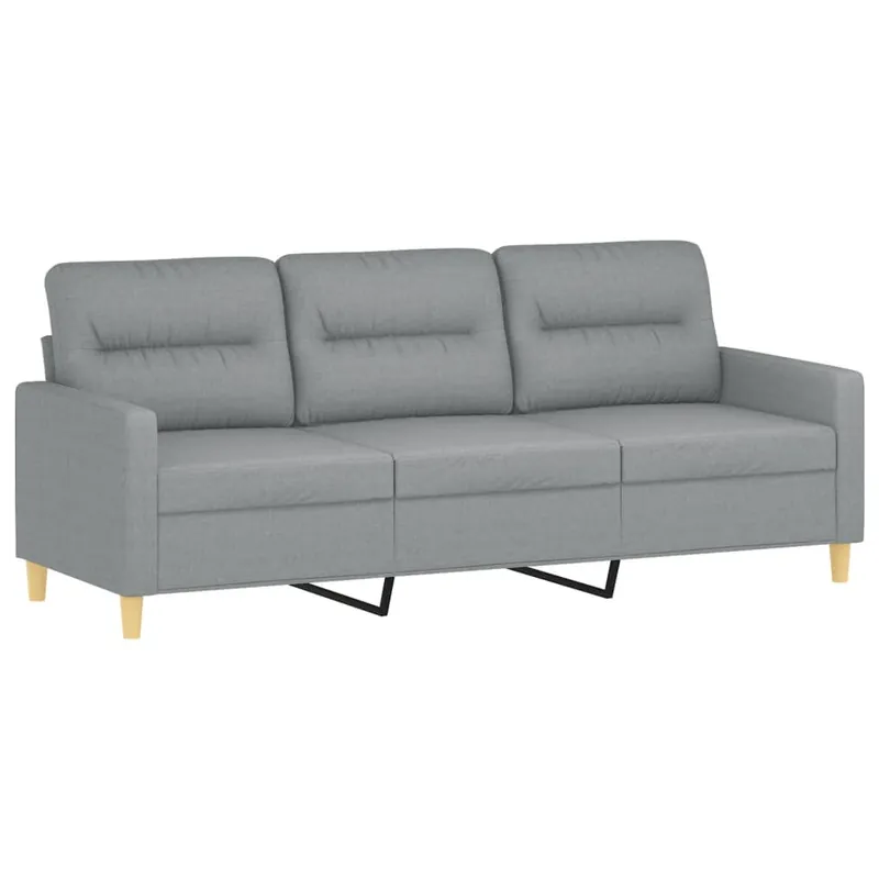 vidaXL Sofá de 3 plazas de tela amarillo claro 180 cm - Sofás sillones puffs