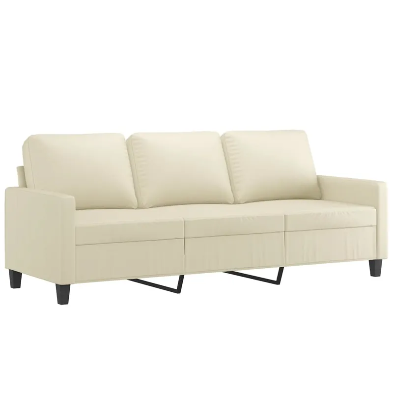 vidaXL Sofá de 3 plazas de cuero sintético rojo vino 180 cm - Sofás sillones puffs