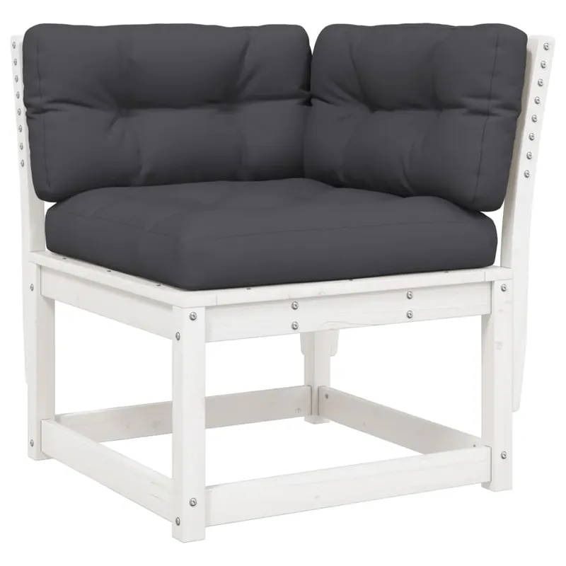 vidaXL Sofá esquinero de jardín madera maciza de pino 73x73x78 cm - Sofás sillones puffs