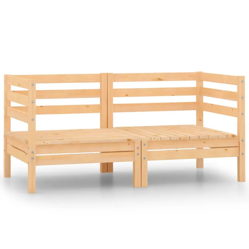vidaXL Sofá de jardín 2 plazas madera maciza pino - Sofás sillones puffs