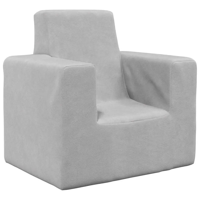 Sofá para niños - Sofá infantil felpa suave gris claro