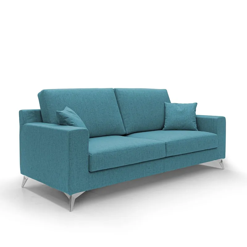 Michael Canapé de tela impermeable y antimanchas 206 cm Azul Claro - Sofás sillones puffs