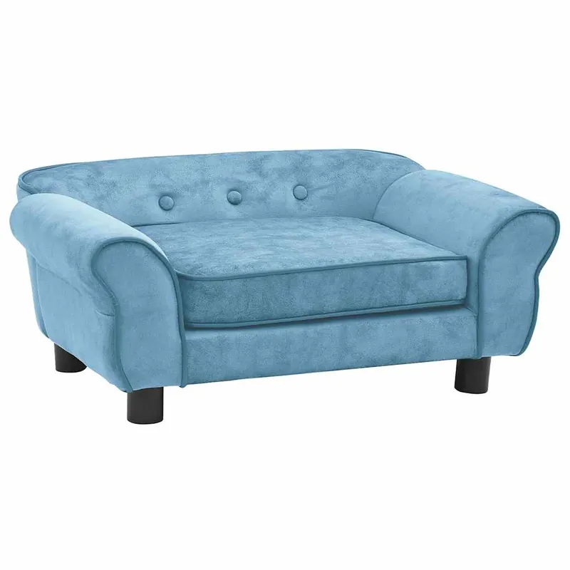 vidaXL Sofá para perros felpa turquesa 72x45x30 cm - Jardín