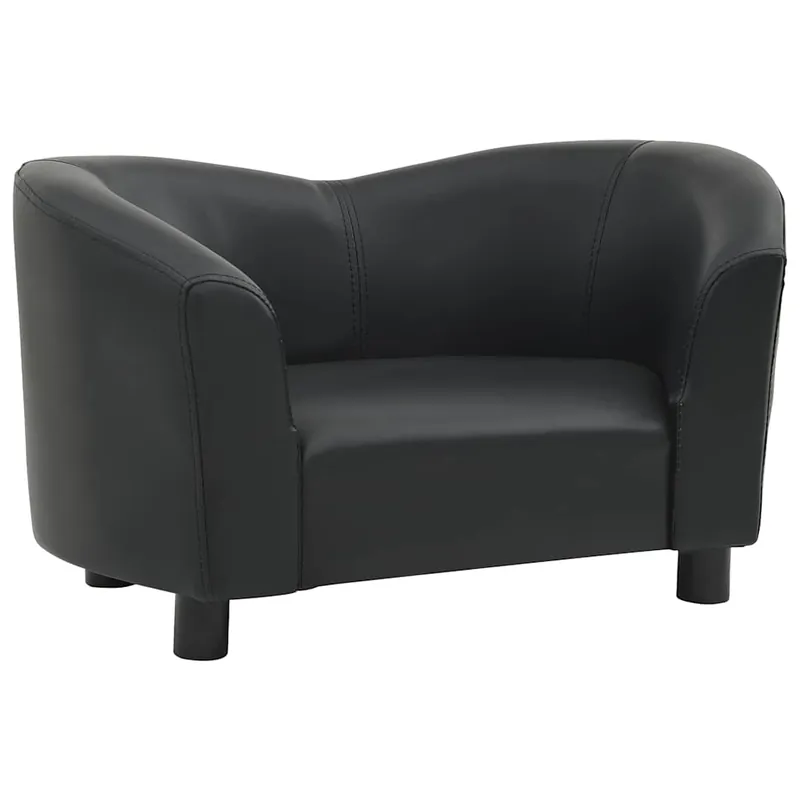 vidaXL Sofá para perros cuero sintético negro 67x41x39 cm - Jardín