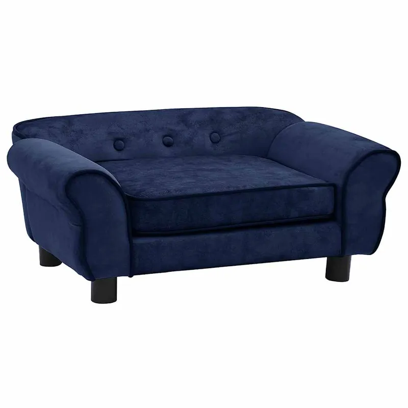 vidaXL Sofá para perros felpa azul 72x45x30 cm - Jardín