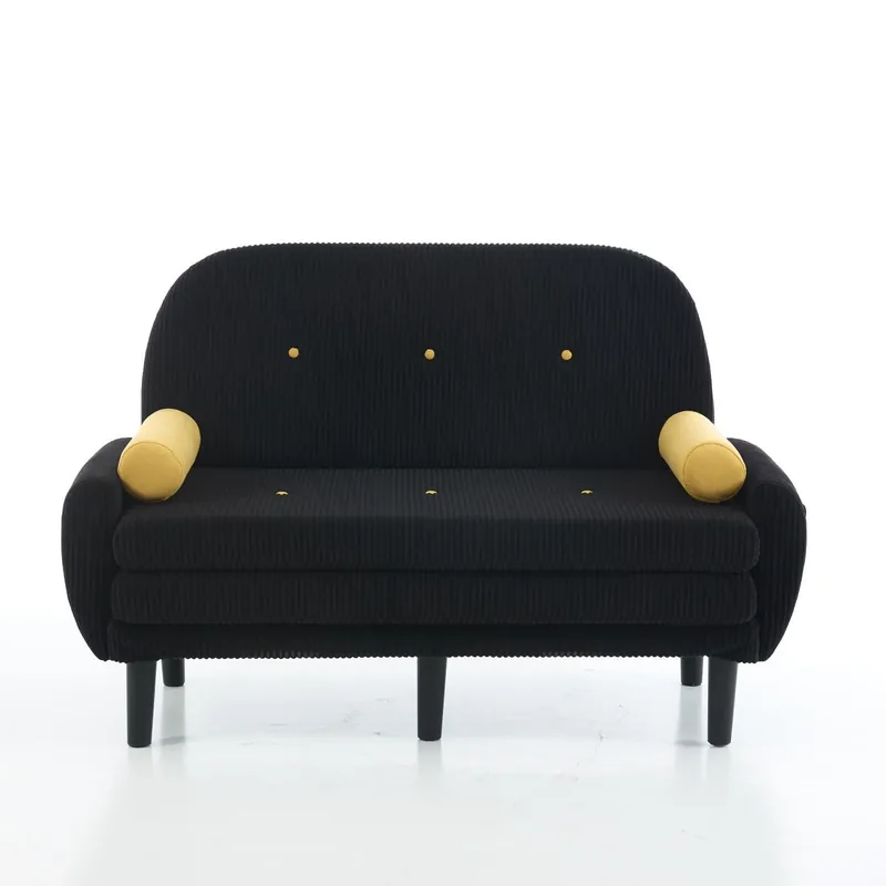 Sofá loveseat 2 plazas - Daybed y sillón relax con almacenamiento - Negro