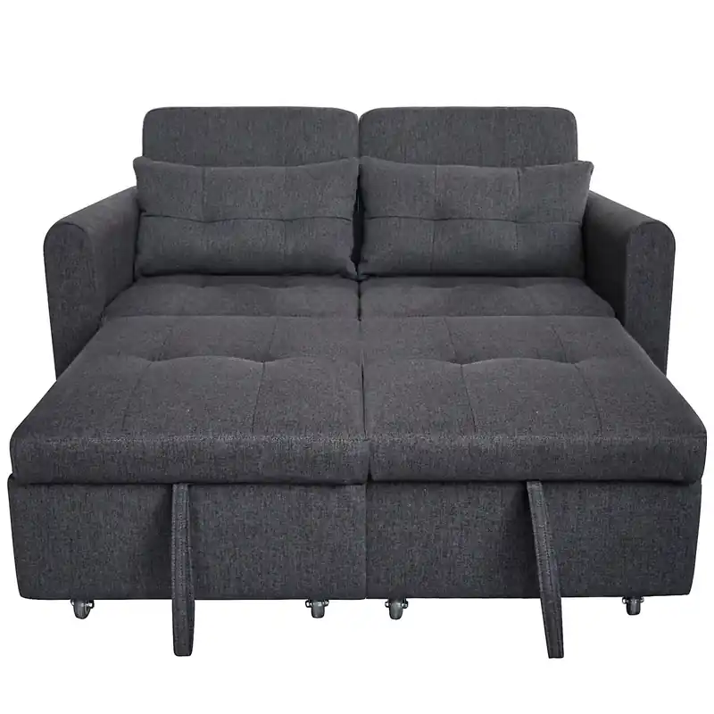 Sofá moderno 3 en 1 - respaldo ajustable, USB, bolsillos en reposabrazos, cojines, beige