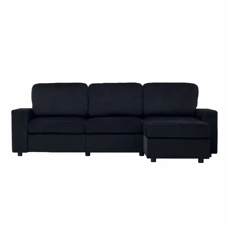 Sofá esquinero 3 plazas - con almacenamiento, 4 compartimentos, cómodo y moderno - gris