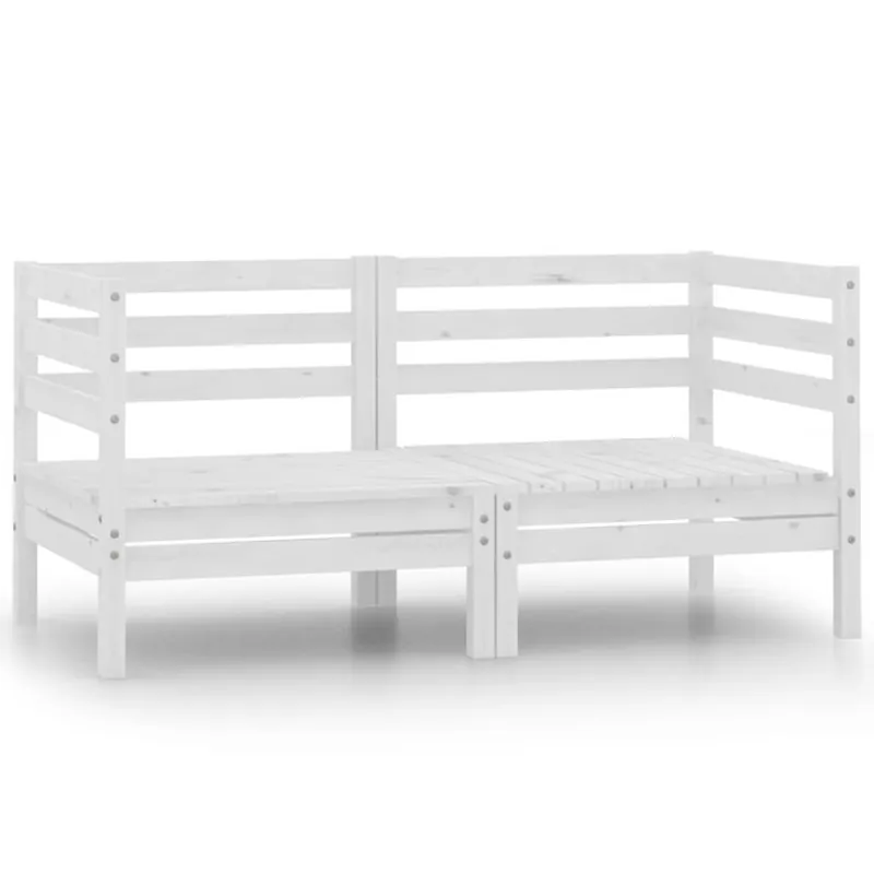 vidaXL Sofás de esquina de jardín 2 uds marrón miel madera maciza pino