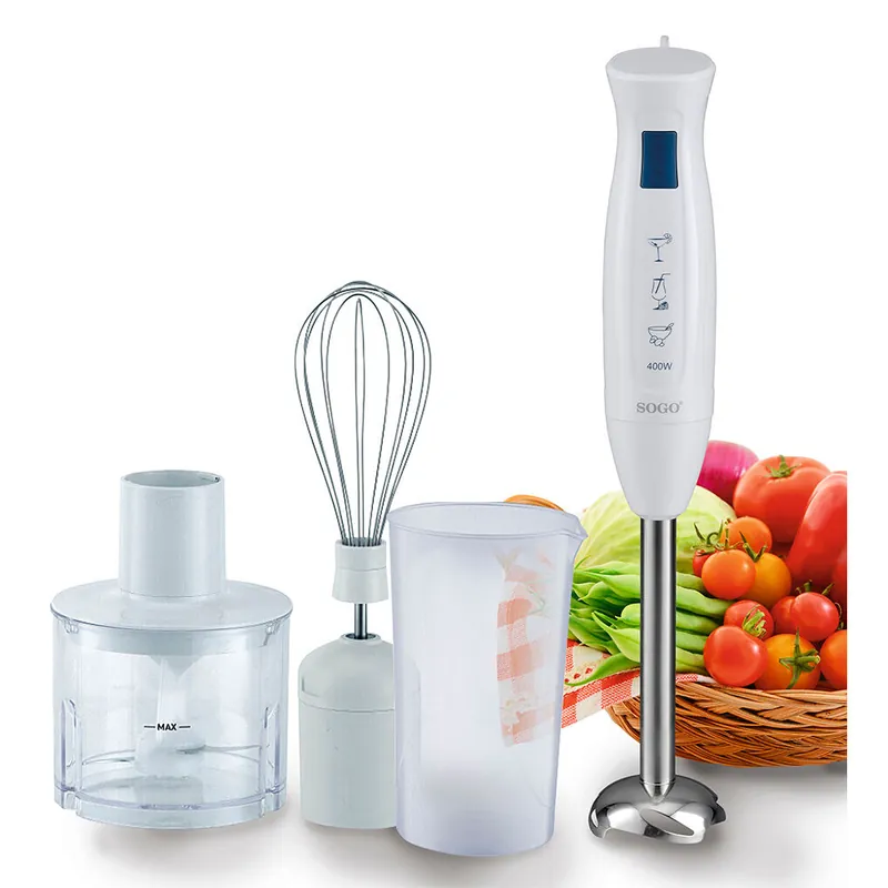 BATIDORA DE MANO- 3 ACCESORIOS - VARILLA INOX - 400W