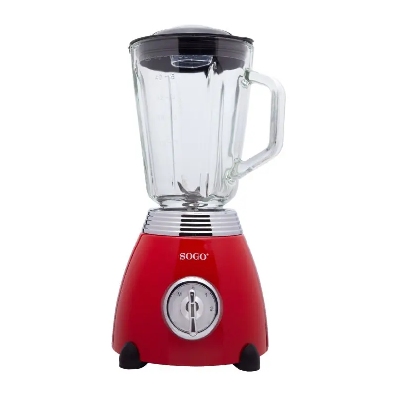 BATIDORA VASO CRISTAL RETRO - 1,5L - 500W - ROJO