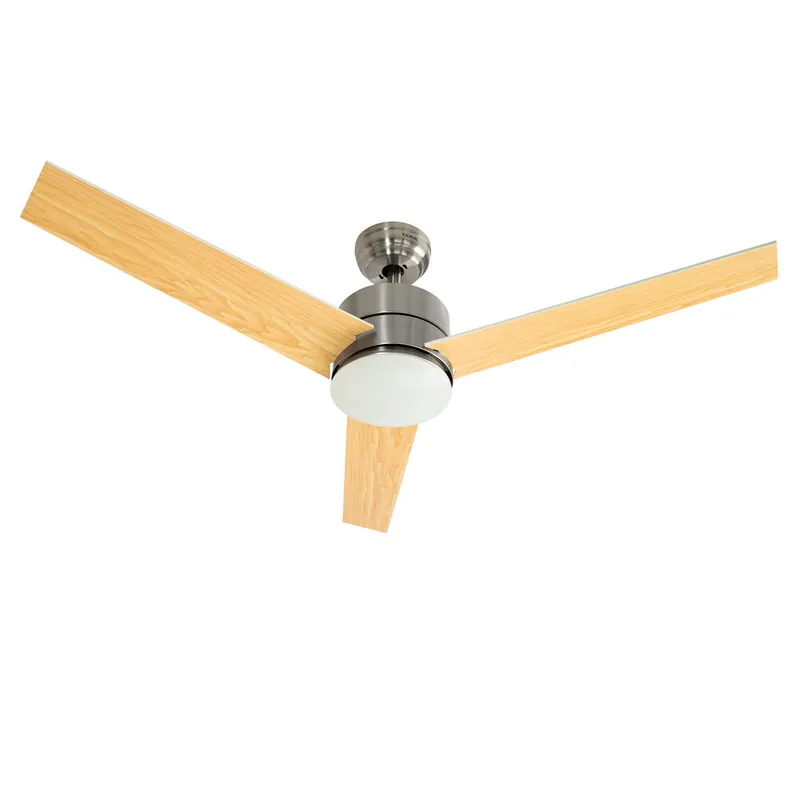 VENTILADOR TECHO 52" 132CM CON LUZ LED , 3V ASPA MADERA .3 VELOCIDADES.80W,TEMP 8H ,REVERSIBLE -MOTOR COBRE.MANDO
