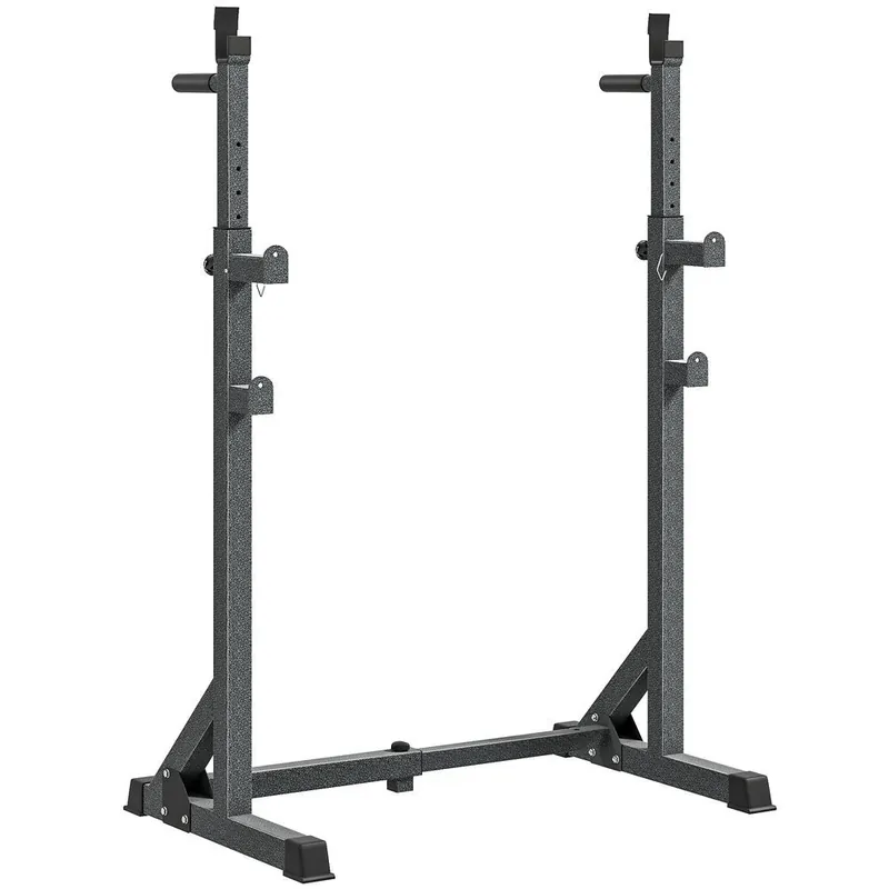 SPORTNOW Soporte para Barras de Pesas Multifuncional con Ancho y Altura Ajustable Rack Musculación con Marco de Acero Carga 150 kg para Entrenamiento en Gimnasio Casa Negro - Deporte