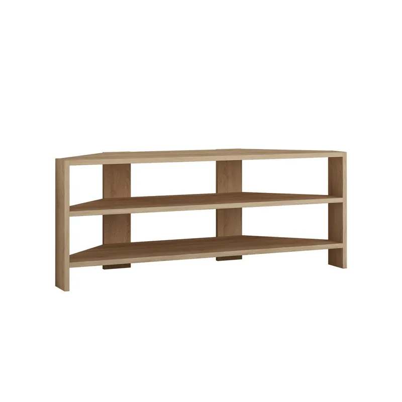 Mueble TV esquinero de madera "Thales" - 114 x 36 x 45 cm - Beige