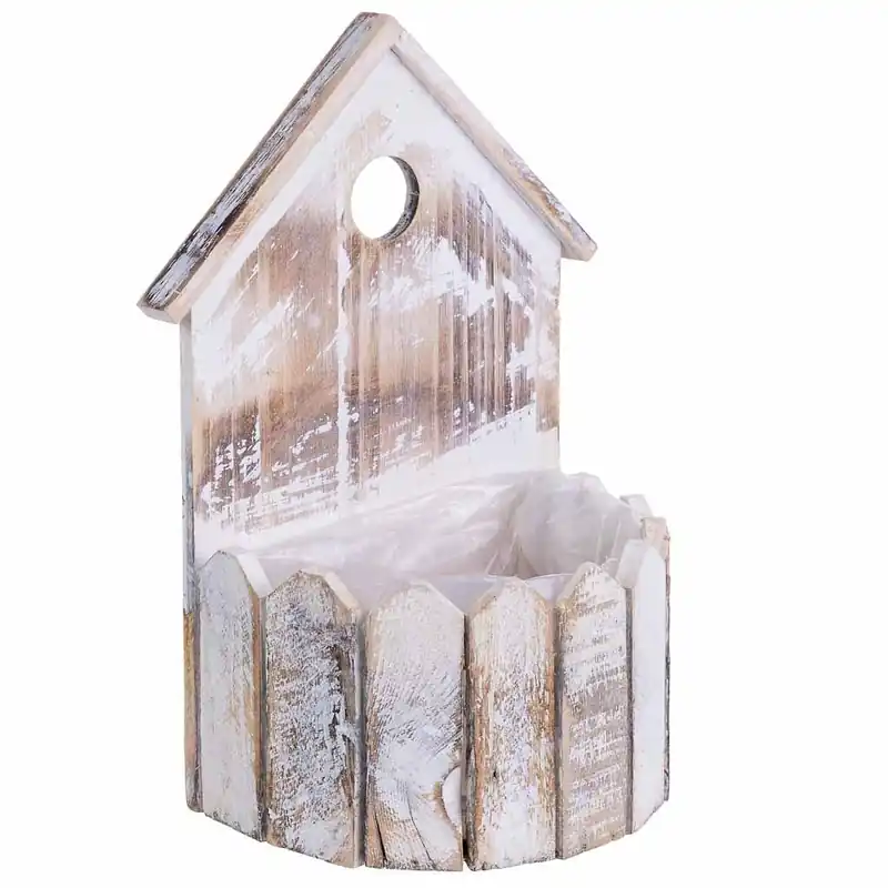 Soporte macetero de Madera redondo 19x11x28/10h cm - Decoración