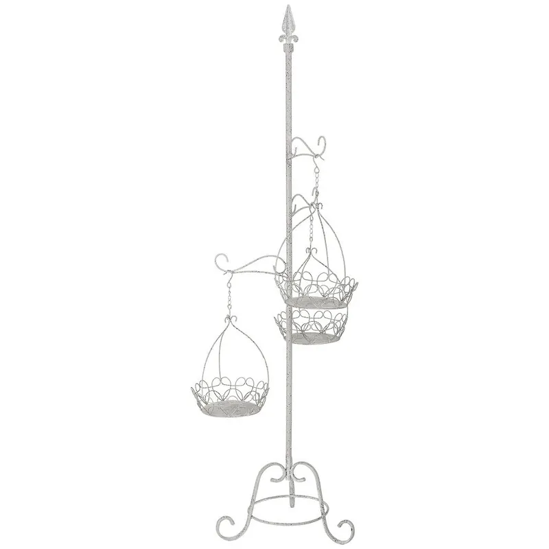 Soporte de metal con capacidad para 3 macetas de dimensiones de 43.82x38.74x169.55 cm - Decoración