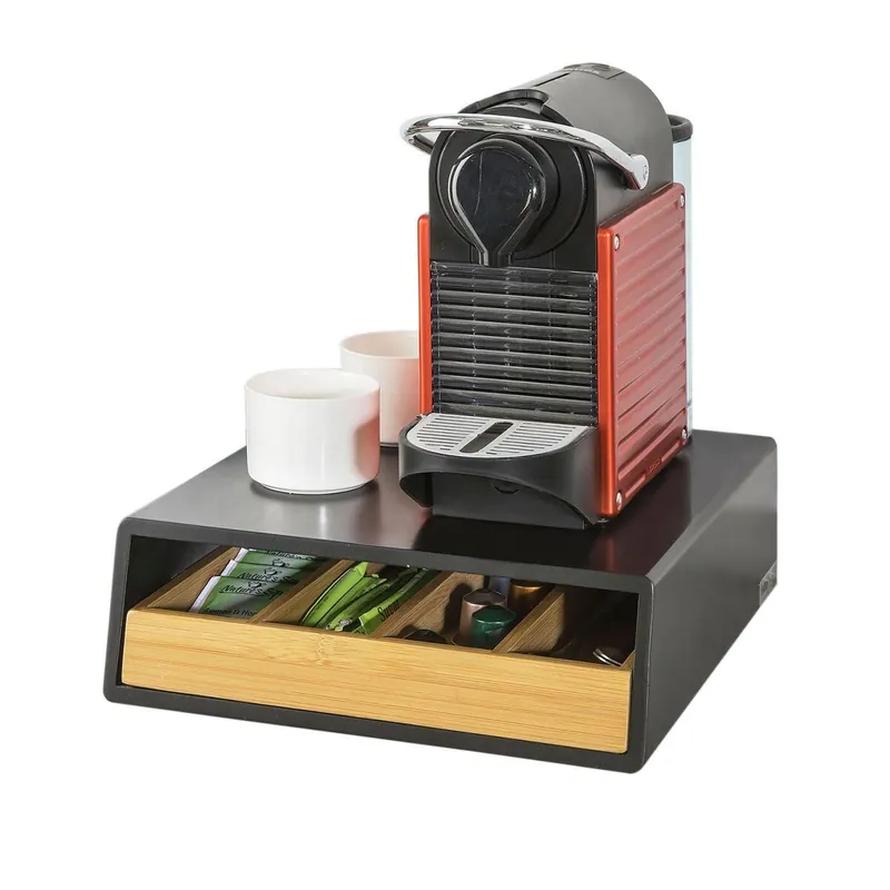 Soporte para Cápsulas de Café, Estante cafetera,estantería de cocina,Con un cajón FRG280-SCH SoBuy