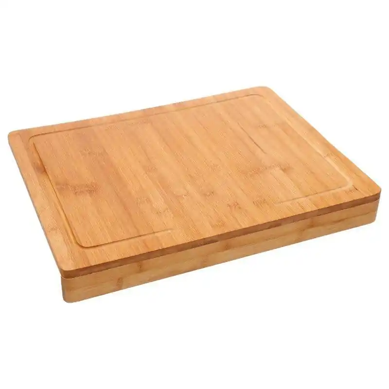 Tabla De Cortar De Bambú Con Borde Funcional - Cocina