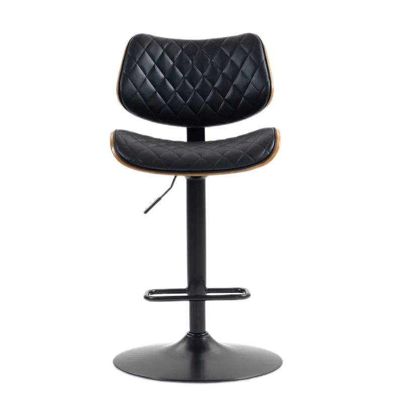 Taburete ajustable DONTE color negro y madera - Muebles
