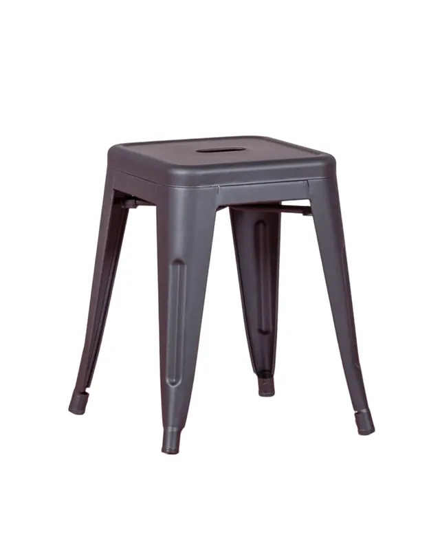Taburete bajo industrial en acero (45cm) - Bistro
