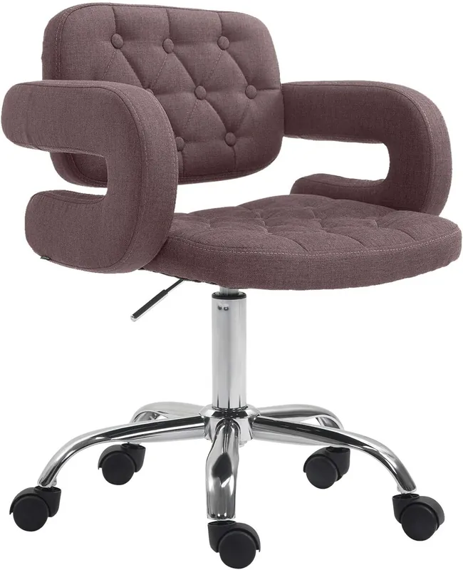 Taburete con Ruedas Dublin en Tela Gris oscuro 55X62X78 cm - Muebles