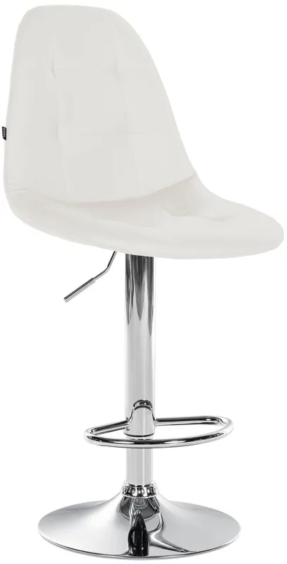 Taburete de bar Elmore en polipiel Metal Blanco 56X47X58 cm - Muebles