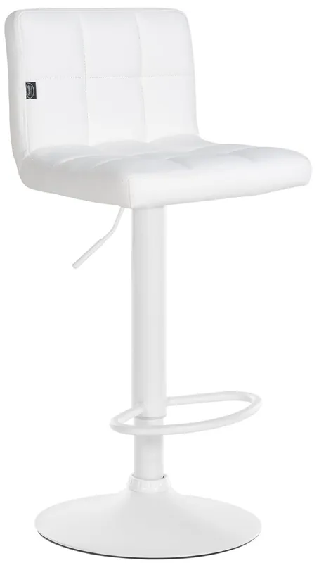 Taburete de bar Feni en polipiel Simil cuero Blanco 40X40X85 cm - Muebles