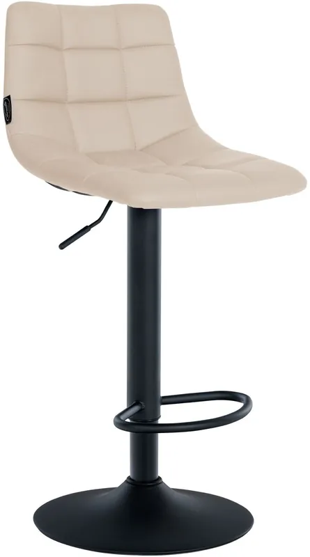 Taburete de bar Jerry en piel sintético Simil cuero Blanco 46.5X43X87 cm - Muebles