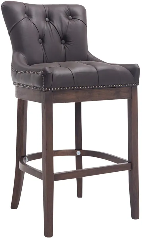 Taburete de bar Lakewood Cuero aútentico Cuero auténtico Marrón 57X55X109 cm - Muebles