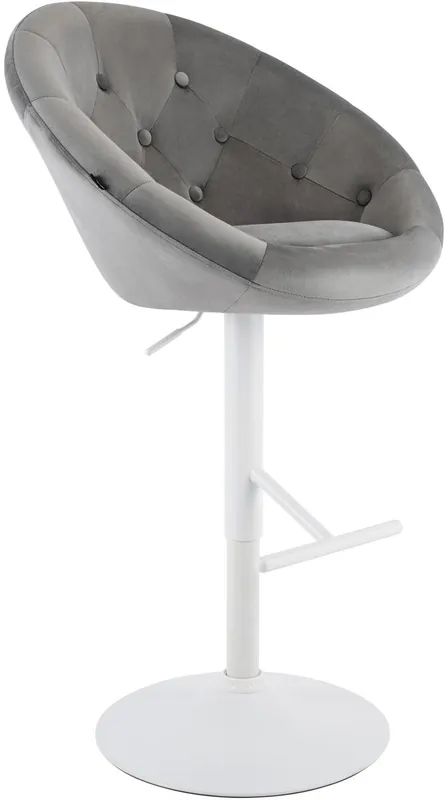 Taburete de bar London de terciopelo Crema 57X65X66 cm - Muebles