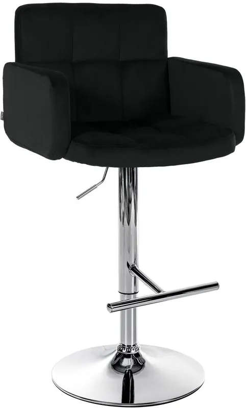 Taburete de bar Los Angeles en terciopelo Azul 56X60X93 cm - Muebles