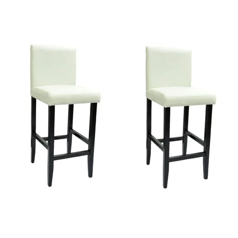 vidaXL Taburetes de cocina 2 unidades cuero sintético blanco - Muebles
