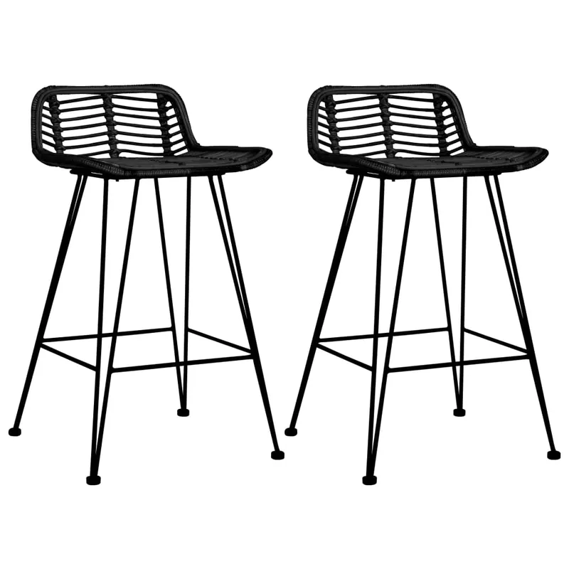 vidaXL Taburetes de cocina 2 unidades ratán natural - Muebles