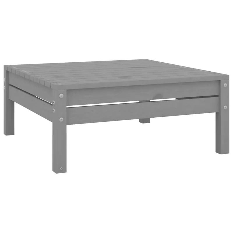 vidaXL Taburete de jardín de madera maciza de pino gris
