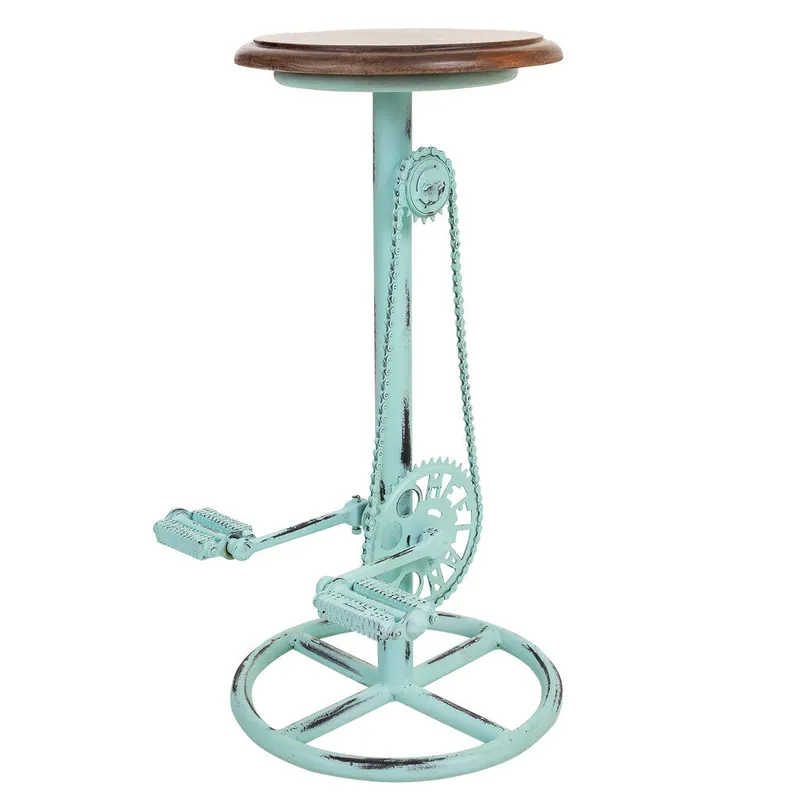 Taburete de madera y metal lacado - Muebles