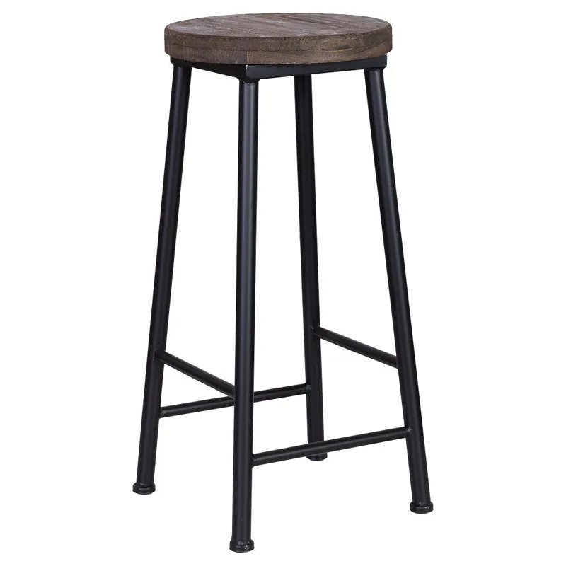 Taburete de madera y metal 31x31x66h cm - Muebles