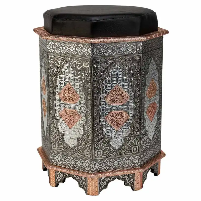 Taburete pintado a mano con dimensiones de 31x31x42 cm - Muebles