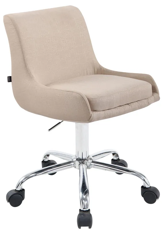 Taburete de Trabajo Club en Tela Crema 50X43X76 cm - Muebles