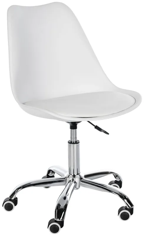 Taburete de trabajo Laflin Plástico Blanco 55X51X78 cm - Muebles
