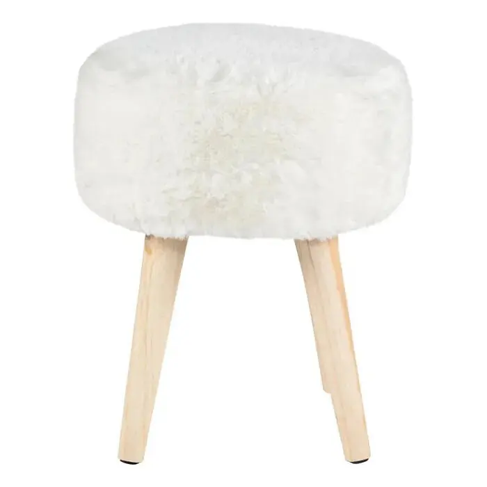 Taburete JACOB 40x35x35cm color blanco - Sofás sillones puffs