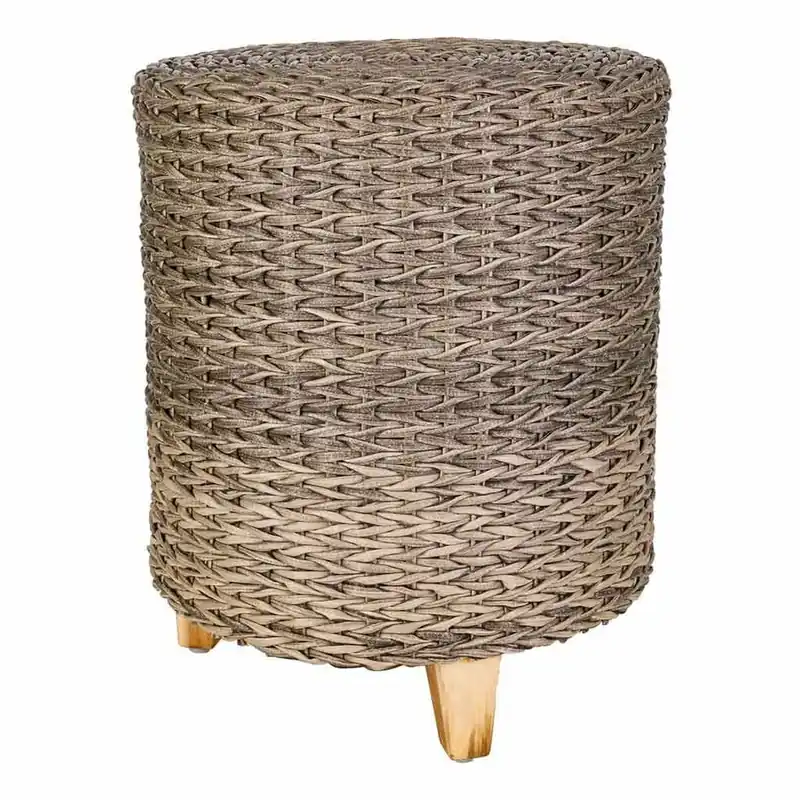 Taburete Alexandra House Living Gris Madera ratán sintético 40 x 48 x 40 cm - Muebles