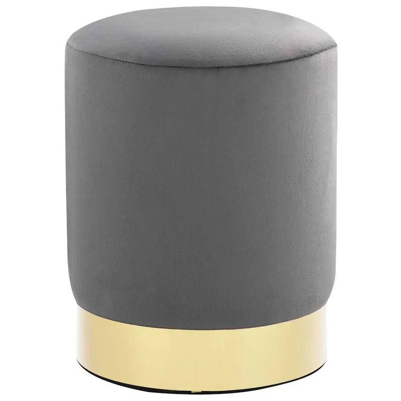 vidaXL Taburete de terciopelo 28 x 36 cm gris oscuro y dorado - Muebles