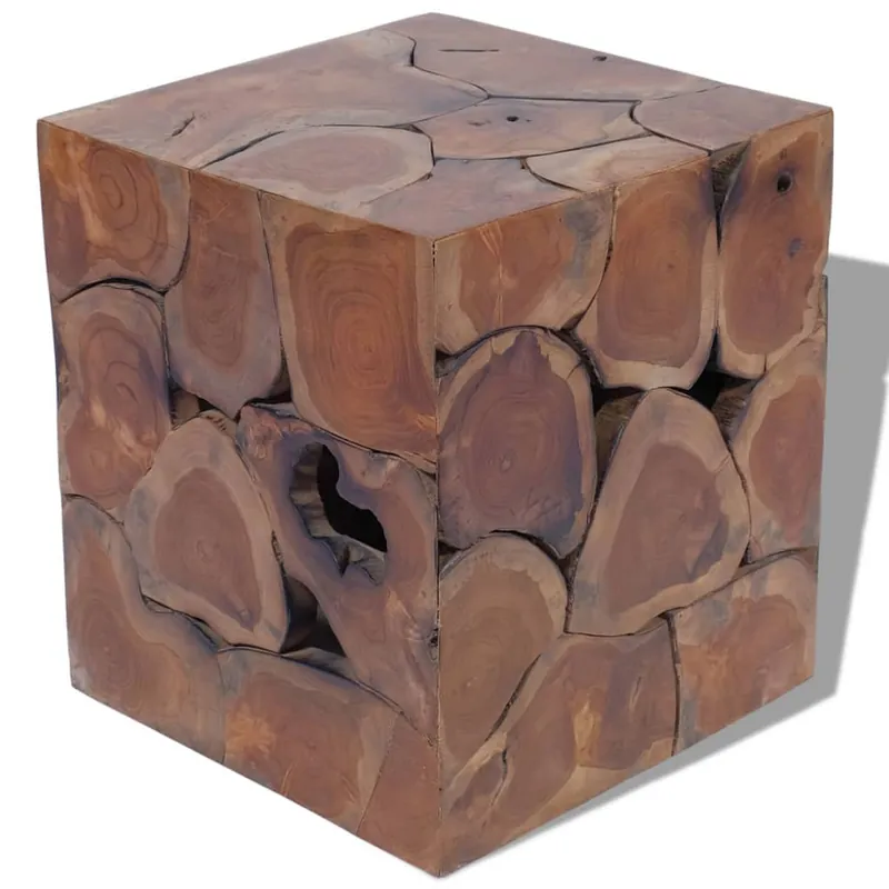 vidaXL Taburete marrón 40x40x45 cm de madera maciza de teca - Muebles