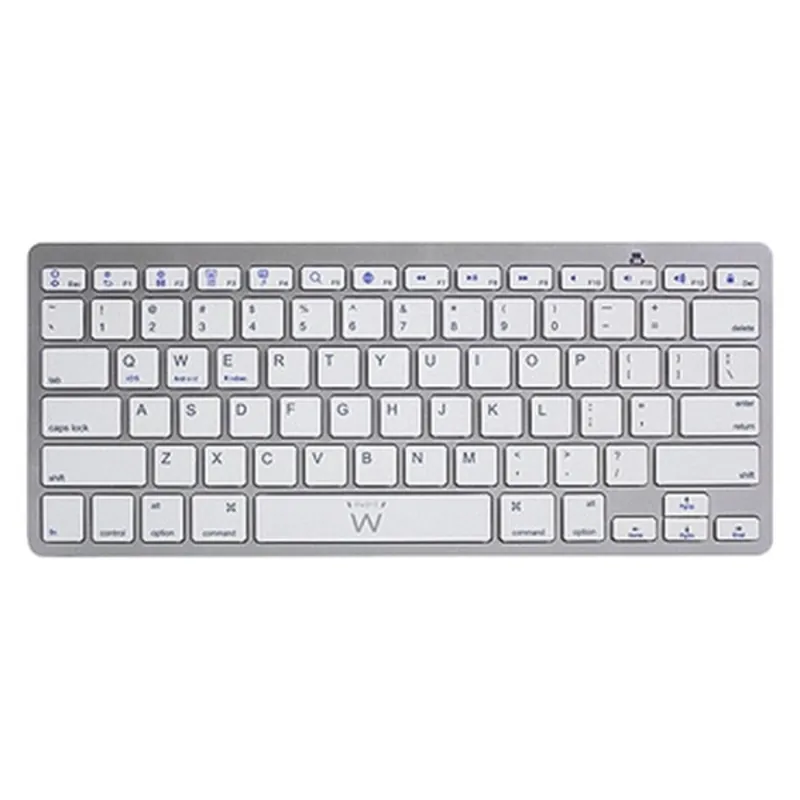 Teclado Bluetooth Ewent EW3161 Blanco Plateado QWERTY - Electrónica
