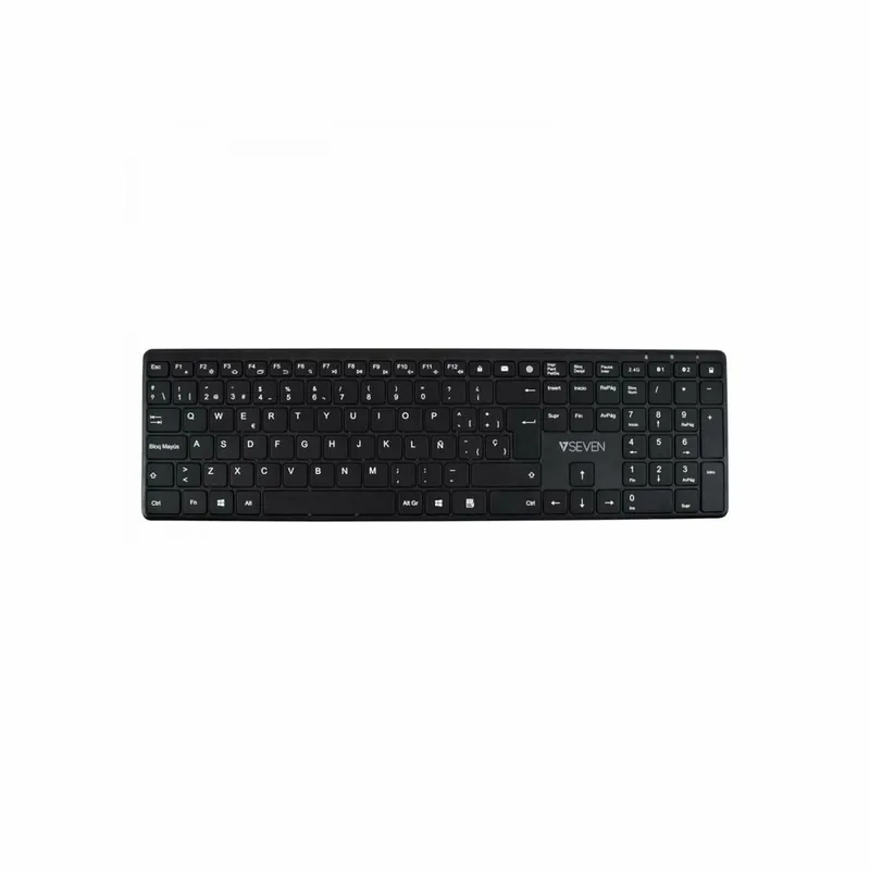 Teclado Bluetooth V7 KW550ESBT Qwerty Español Español Negro - Electrónica